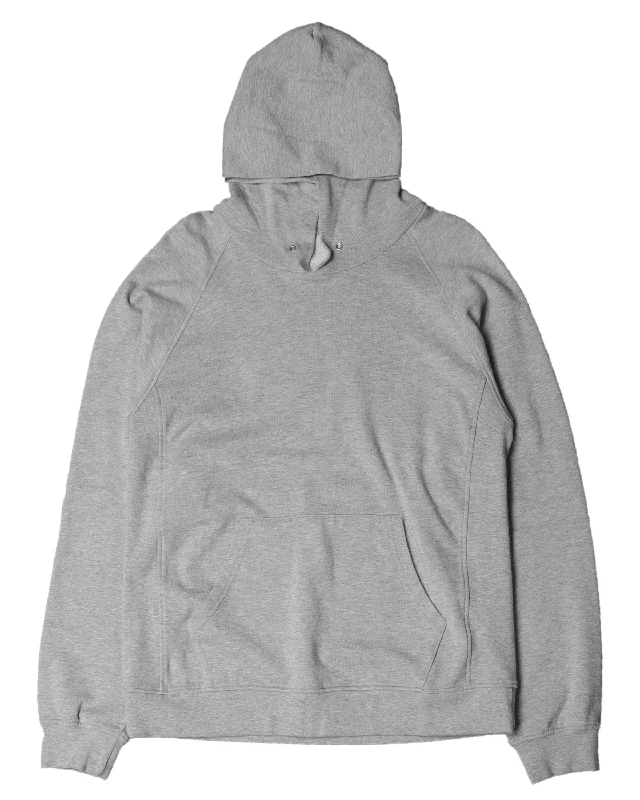 Grey Raglan Hoodie Hoodie with Hem Detail Decorative Unique