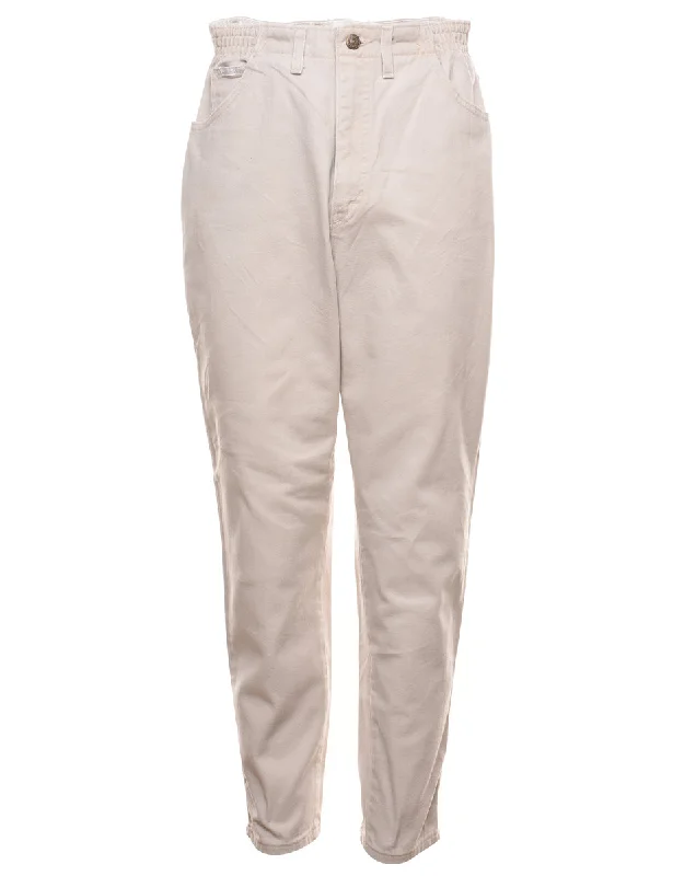 Lee High Waist Beige Casual Denim Trousers - W30 L30 Trousers Winter Warm