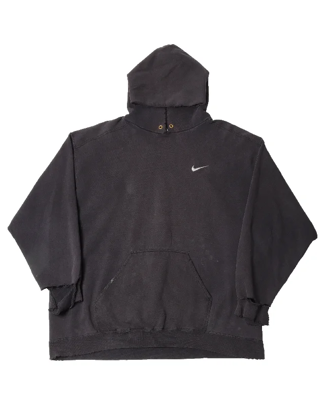 Thrashed Vintage Swoosh Hoodie Hoodie with Mock Neck Collared Structured