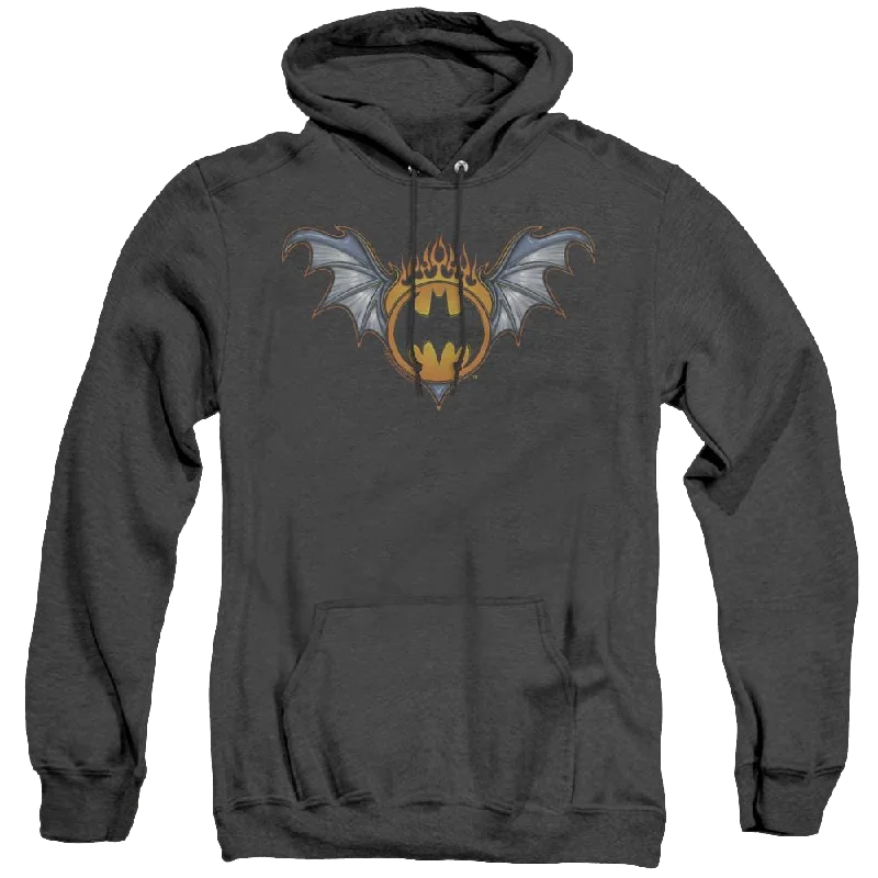 Dc Batman Bat Wings Logo - Heather Pullover Hoodie Cashmere Luxurious Pullover
