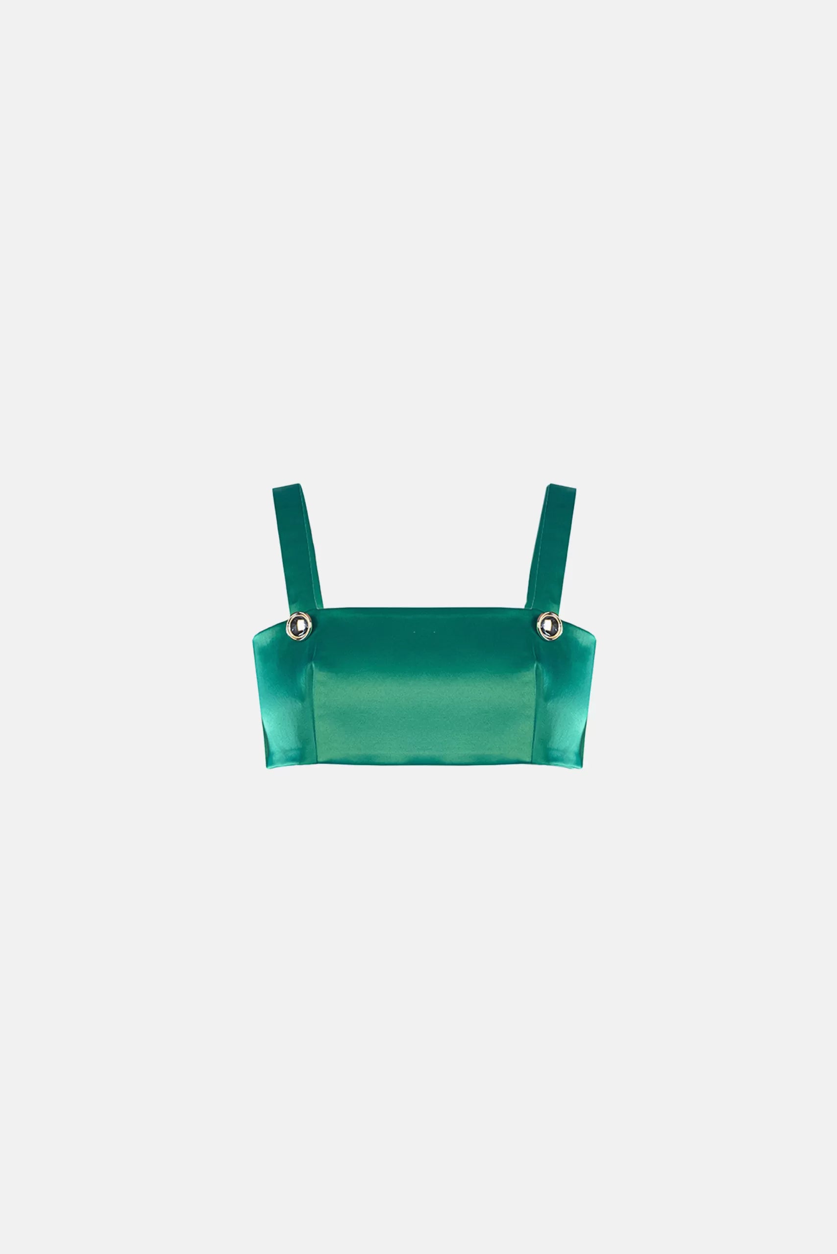 Crop Top Lisa in Emerald Faux Fur Fabric Real Fur Fabric Shearling Fabric