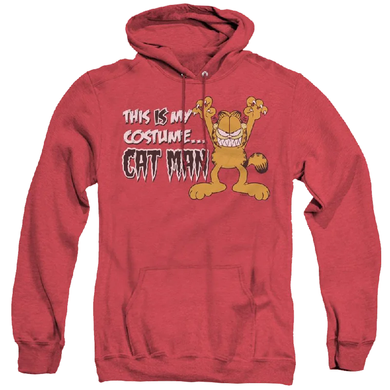 Garfield Cat Man - Heather Pullover Hoodie Fitted Ribbed Sweater