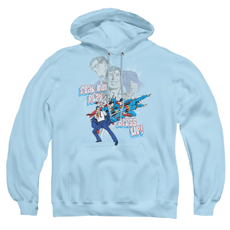 Superman Real Men - Pullover Hoodie Deep Neck Pullover