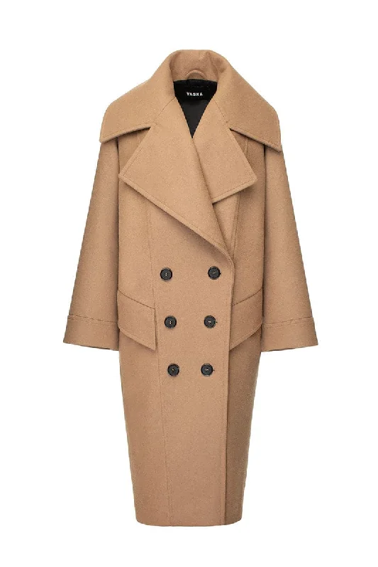 DOUBLE BREASTED RELAXED COAT Tweed Herringbone Houndstooth