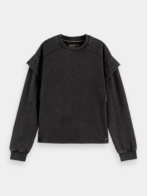 Shoulder detail sweatshirt Hoodie with Pastel Soft Subtle