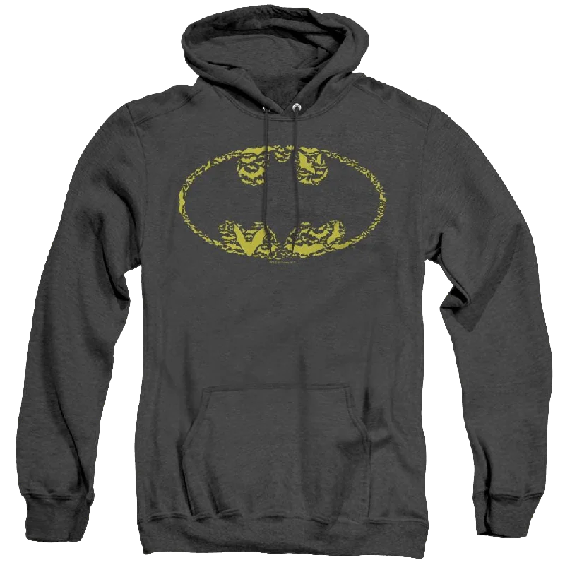 Dc Batman Bats On Bats - Heather Pullover Hoodie Cable Knit Chunky