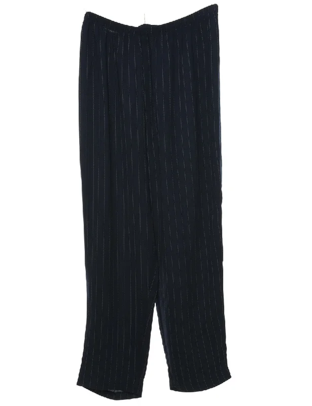 Striped Trousers - W30 L26 Cropped Trousers Casual Linen