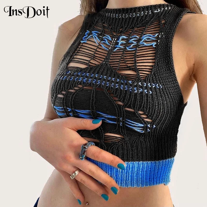 Knitted Crop Top Chenille Blend Fleece Blend Nylon Blend