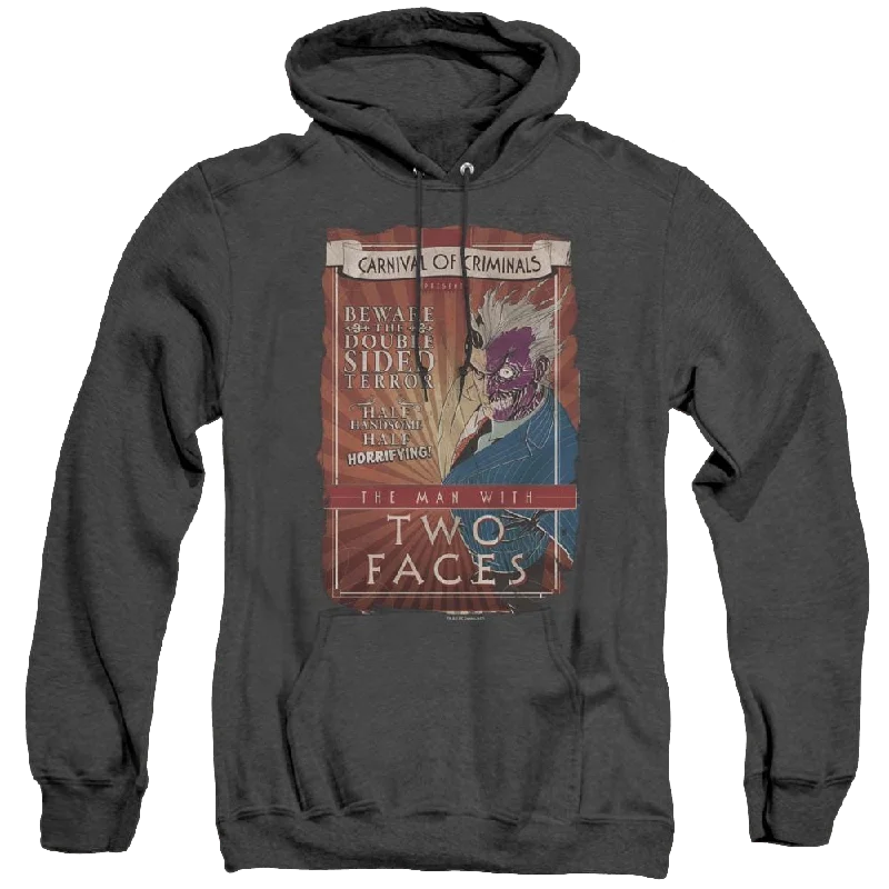 Dc Batman Two Faces - Heather Pullover Hoodie Asymmetrical Hem Sweater