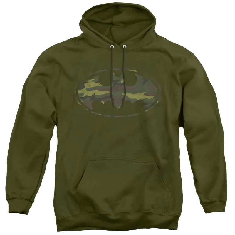 Dc Batman Distressed Camo Shield - Pullover Hoodie Cashmere Luxurious Pullover