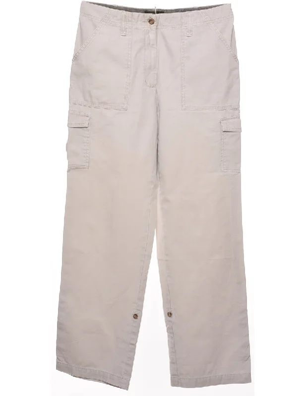 Eddie Bauer Cargo Trousers - W32 L30 Trousers Leather Faux