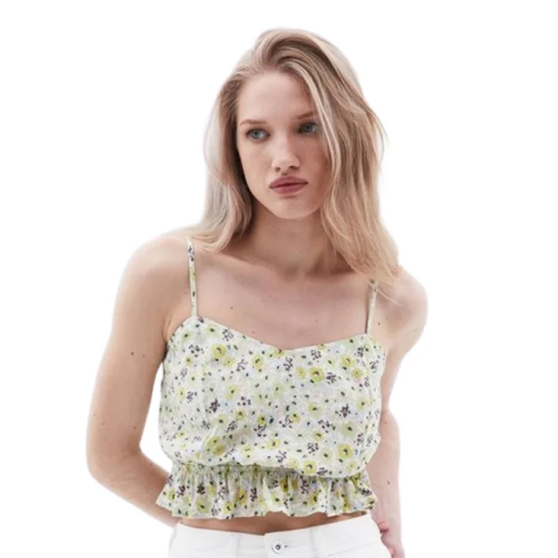 OXXO - Multicolored Floral Patterned Crop Top Hooded Caped Shawl Collar