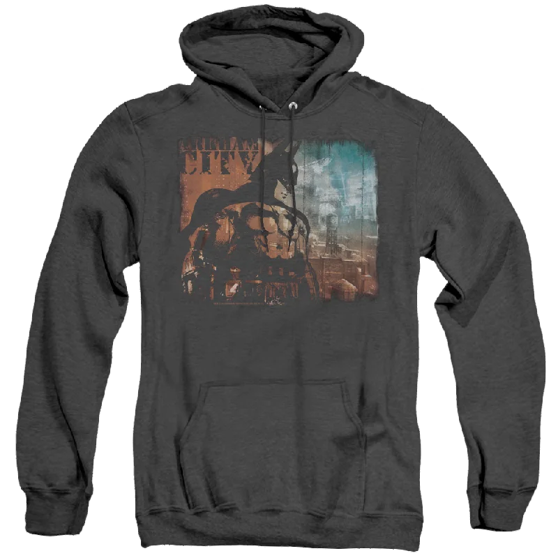 Batman Arkham City City Knockout - Heather Pullover Hoodie Asymmetrical Neck Pullover