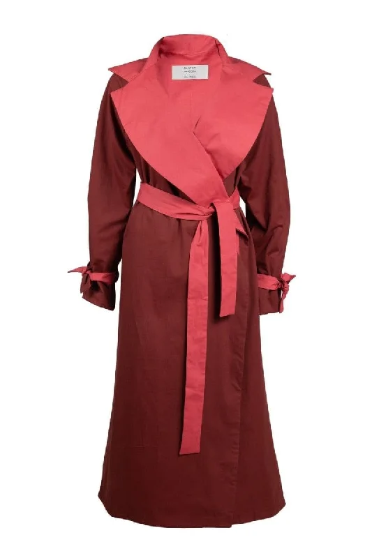 THE JOSIE TRENCH COTTON COAT Shawl Collar Notch Collar Lapel Collar