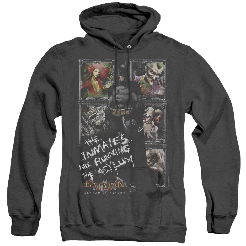 Batman Arkham Asylum Running The Asylum - Heather Pullover Hoodie Textured Knit Design