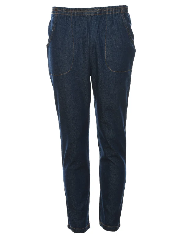 Dark Wash Denim Trousers - W26 L30 Trousers Fall Fleece