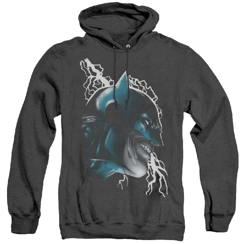 Dc Batman Crazy Grin - Heather Pullover Hoodie Oversized Cozy Pullover