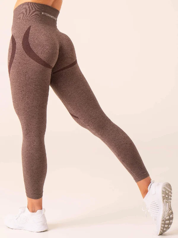 Sculpt Seamless Leggings - Chocolate Marl Classic Solid Color Leggings