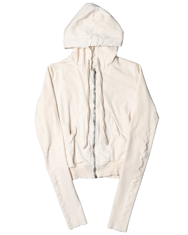Zip Up Hoodie Hoodie with Lace Feminine Delicate