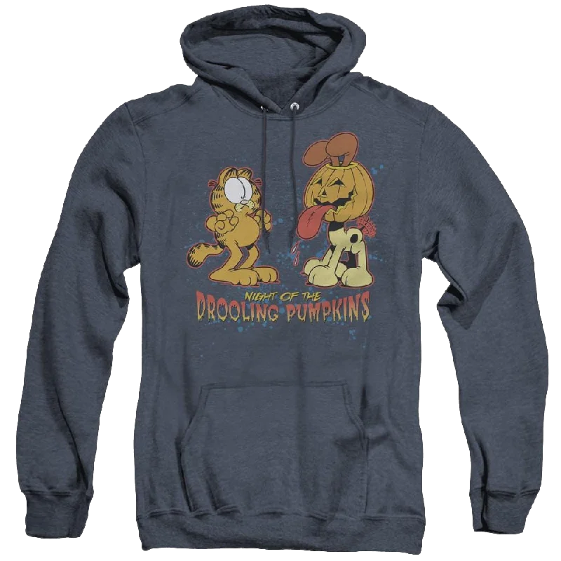 Garfield Drooling Pumpkins - Heather Pullover Hoodie Seamless Knit Pullover
