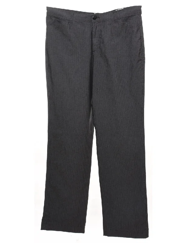 Lee Grey Classic Striped Trousers - W35 L33 Trousers Wedding White