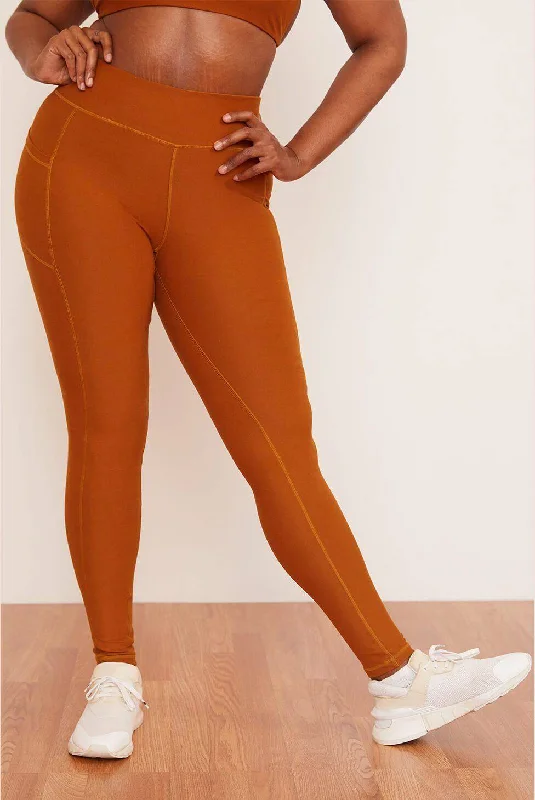 Pocket Leggings (Turmeric) Elegant Metallic Leggings