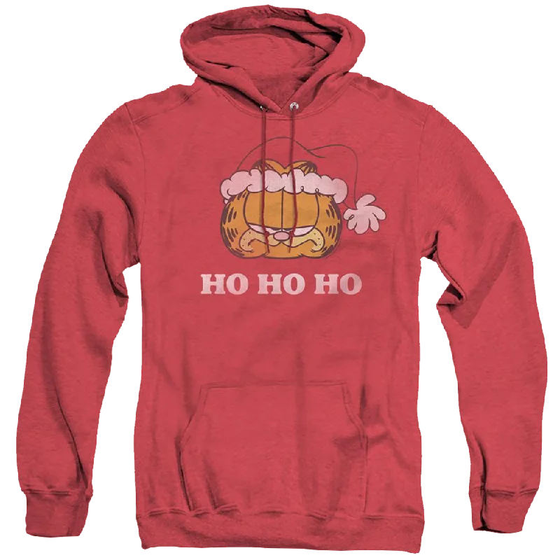 Garfield Ho Ho Ho - Heather Pullover Hoodie Tight Sleeve Top