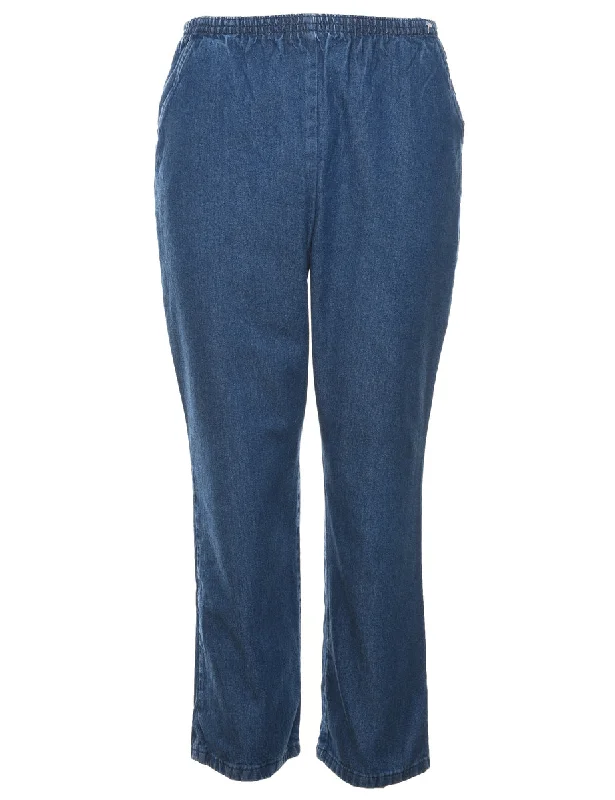 Dark Wash Denim Trousers - W26 L28 Trousers Evening Elegant