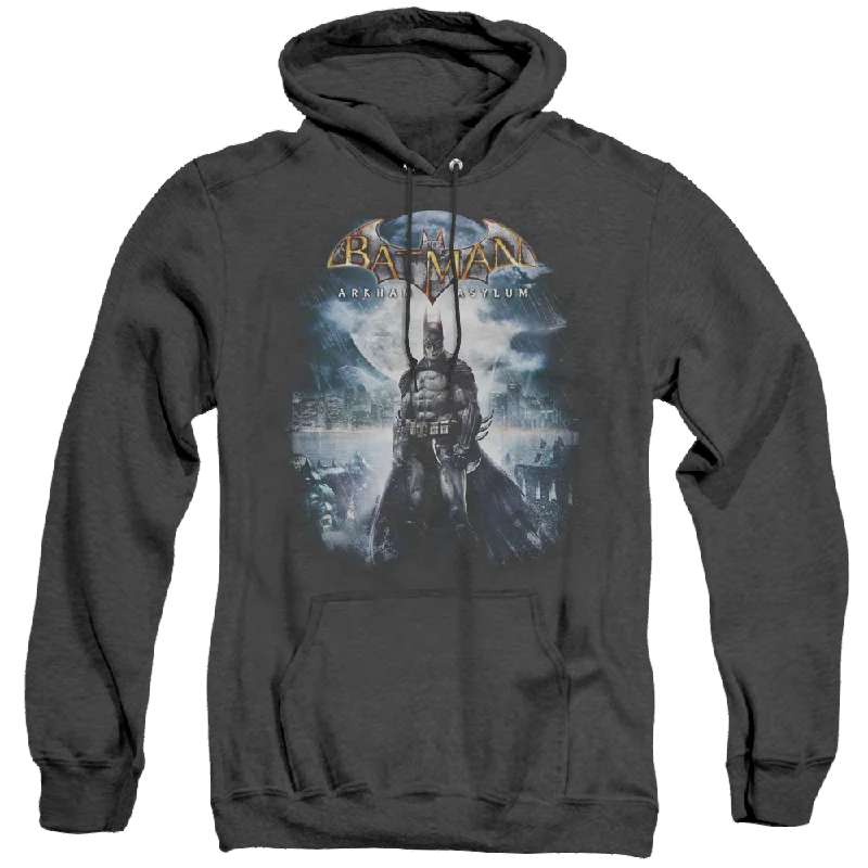 Batman Arkham Asylum Game Cover - Heather Pullover Hoodie Slouchy Comfort Pullover