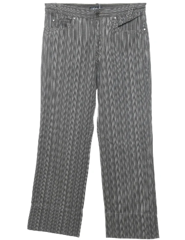 Striped Dark Grey Straight-Leg Trousers - W34 L32 Trousers Review Highly