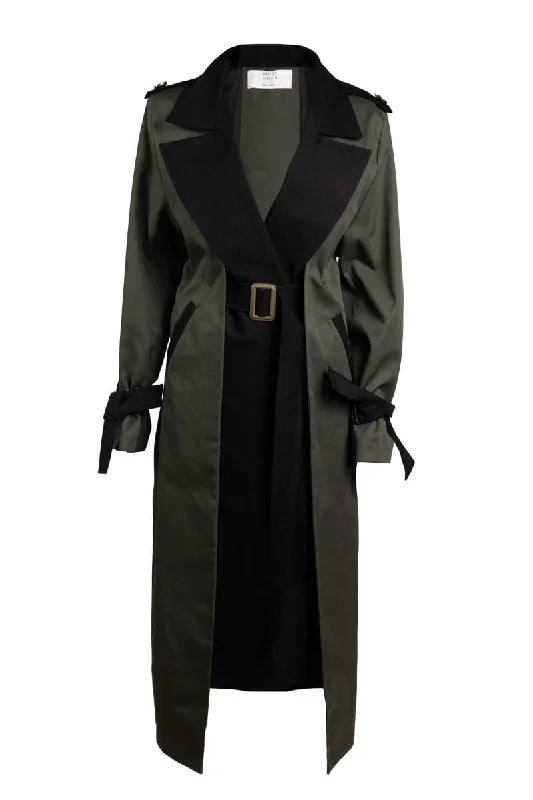 THE EMBER TRENCH COTTON COAT Peter Pan Collar Cowl Neck Turtleneck
