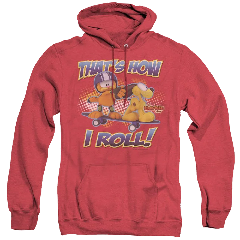 Garfield How I Roll - Heather Pullover Hoodie One Shoulder Top