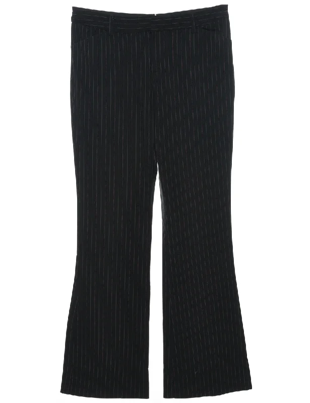 Pinstripes Black Trousers - W31 L32 Trousers Essential Wardrobe