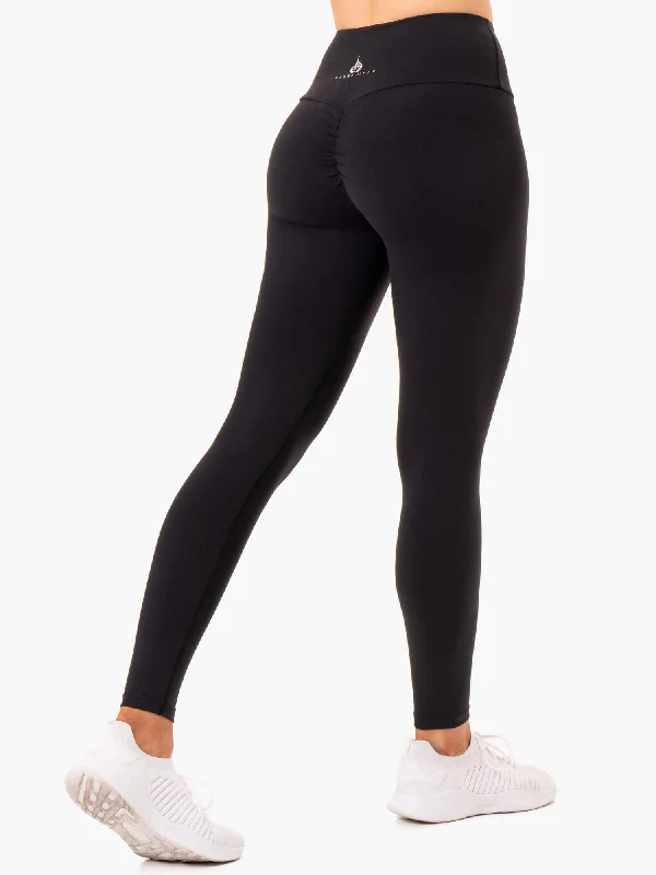 Staples Scrunch Bum Leggings - Black Trendy High-Compression Leggings