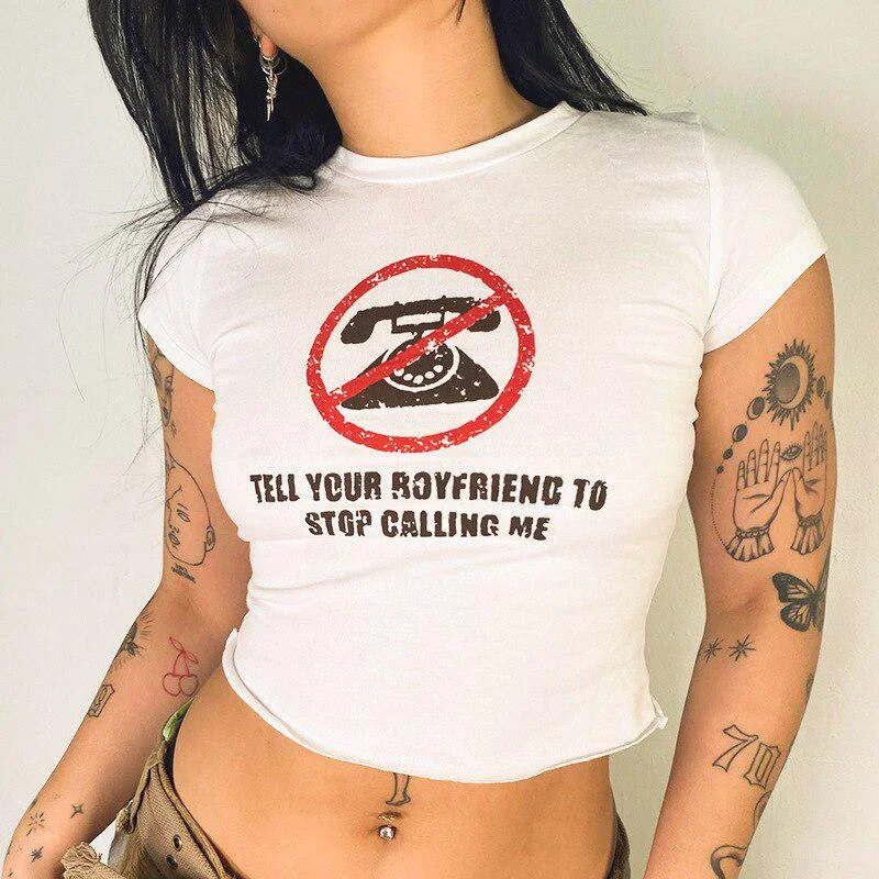 Tell Your Boyfriend Crop Top Knit Fabric Woven Fabric Fleece Fabric