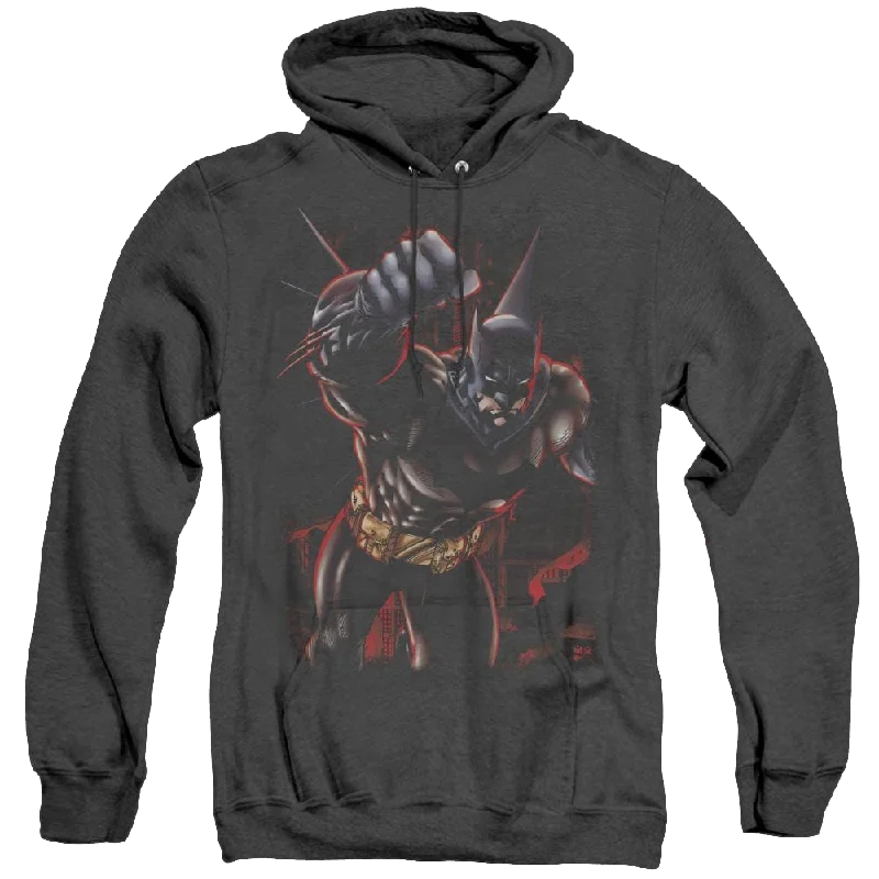 Dc Batman Crimson Knight - Heather Pullover Hoodie Cable Knit Chunky
