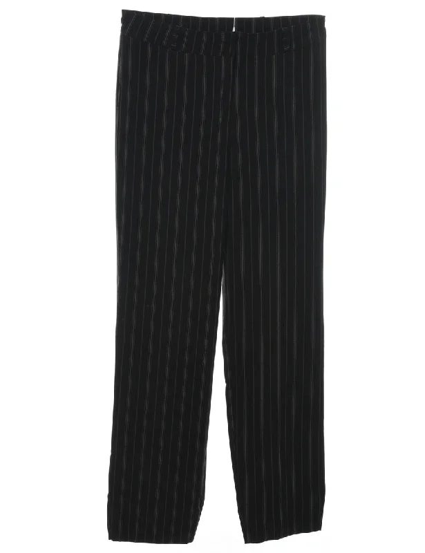 Striped Black Trousers - W30 L29 Trousers sophisticated sleek