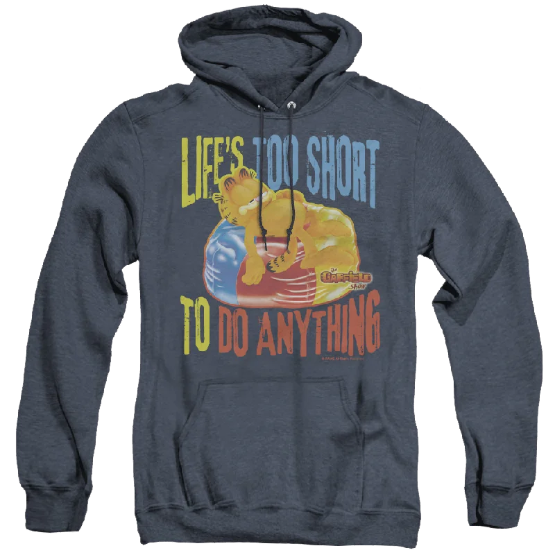 Garfield Too Short - Heather Pullover Hoodie Oblong Neck Pullover