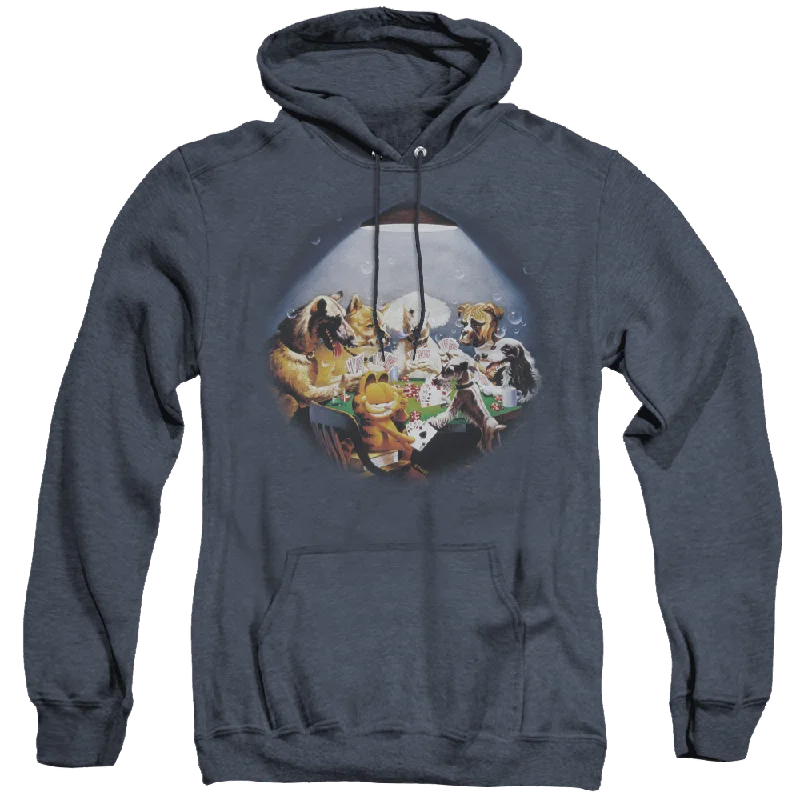 Garfield Playing With The Big Dogs - Heather Pullover Hoodie Chenille Soft Sweater