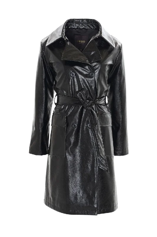 THE FRANKIE LIQUORICE TRENCH COAT Welt Pockets Slit Pockets Flap Pockets