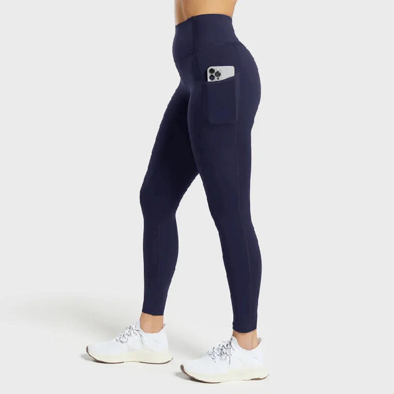 Tf-Premium Navy Pocket Leggings Comfortable Compression Leggings