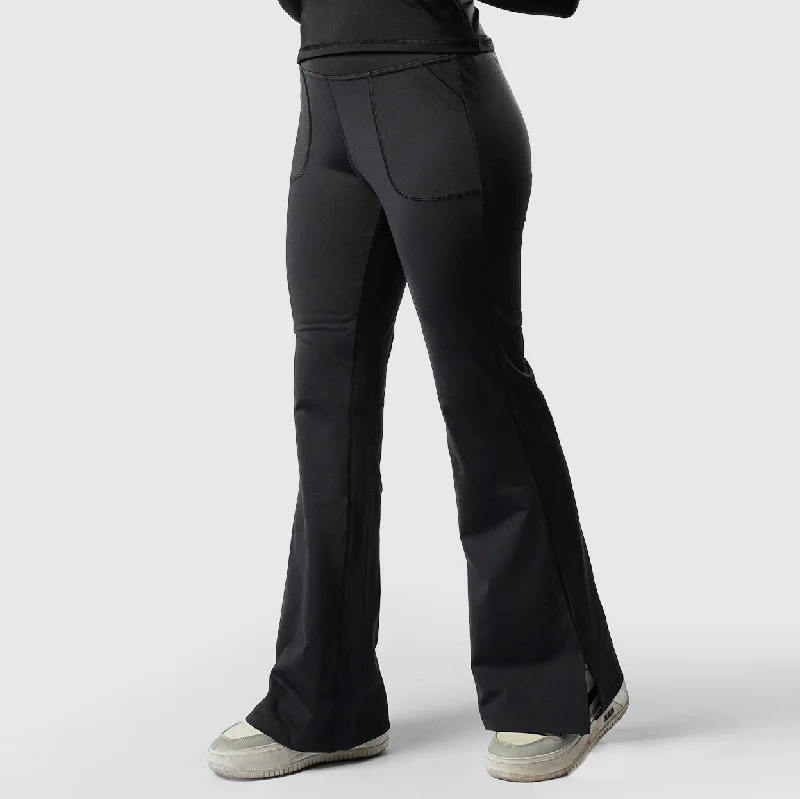 Tf-Premium Charcoal High Waisted Flare Cut Leggings Comfortable Slim Fit Leggings