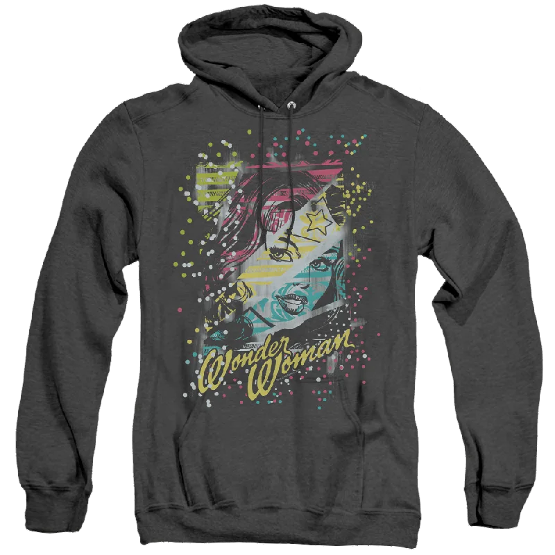 Wonder Woman Color Block - Heather Pullover Hoodie Sabrina Neck Pullover
