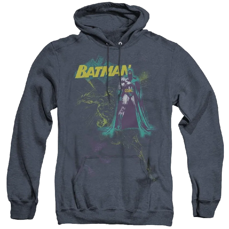 Dc Batman Bat Spray - Heather Pullover Hoodie Saggy Sleeve Comfort