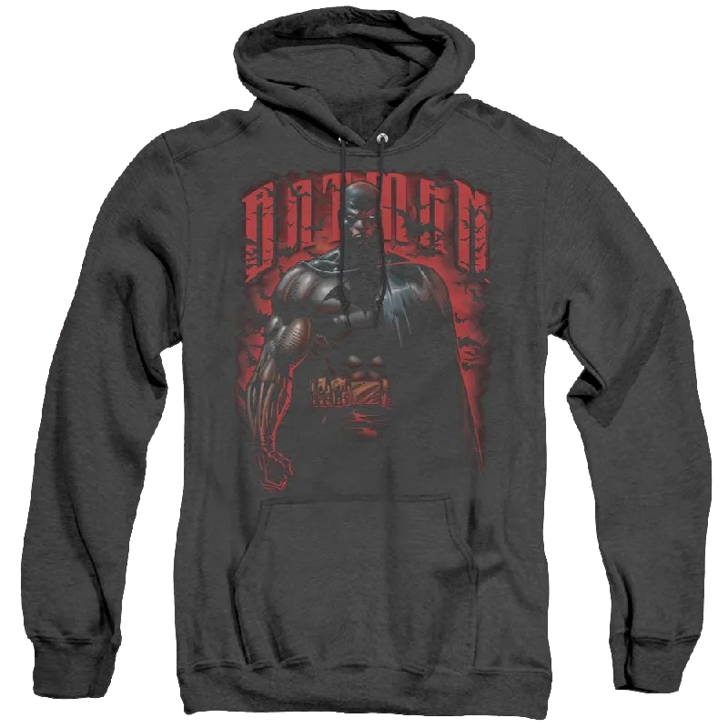 Dc Batman Red Knight - Heather Pullover Hoodie Batwing Sleeve Top