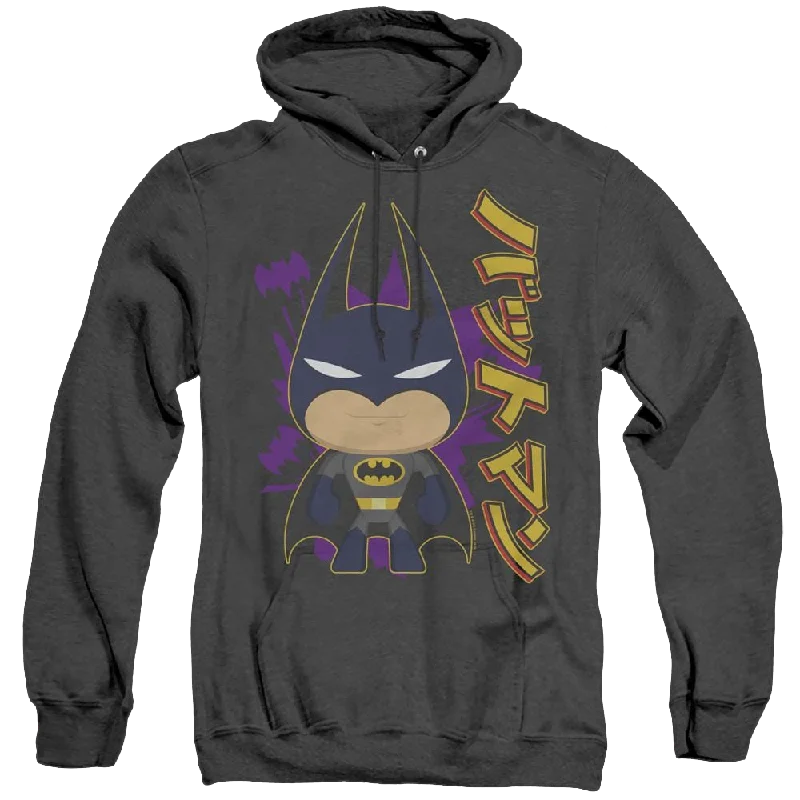 Dc Batman Cute Kanji - Heather Pullover Hoodie Sheath Sleeve Elegant