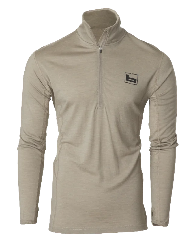 Banded Base Merino Wool 1/4 Zip Pullover Shawl Collar Sweater