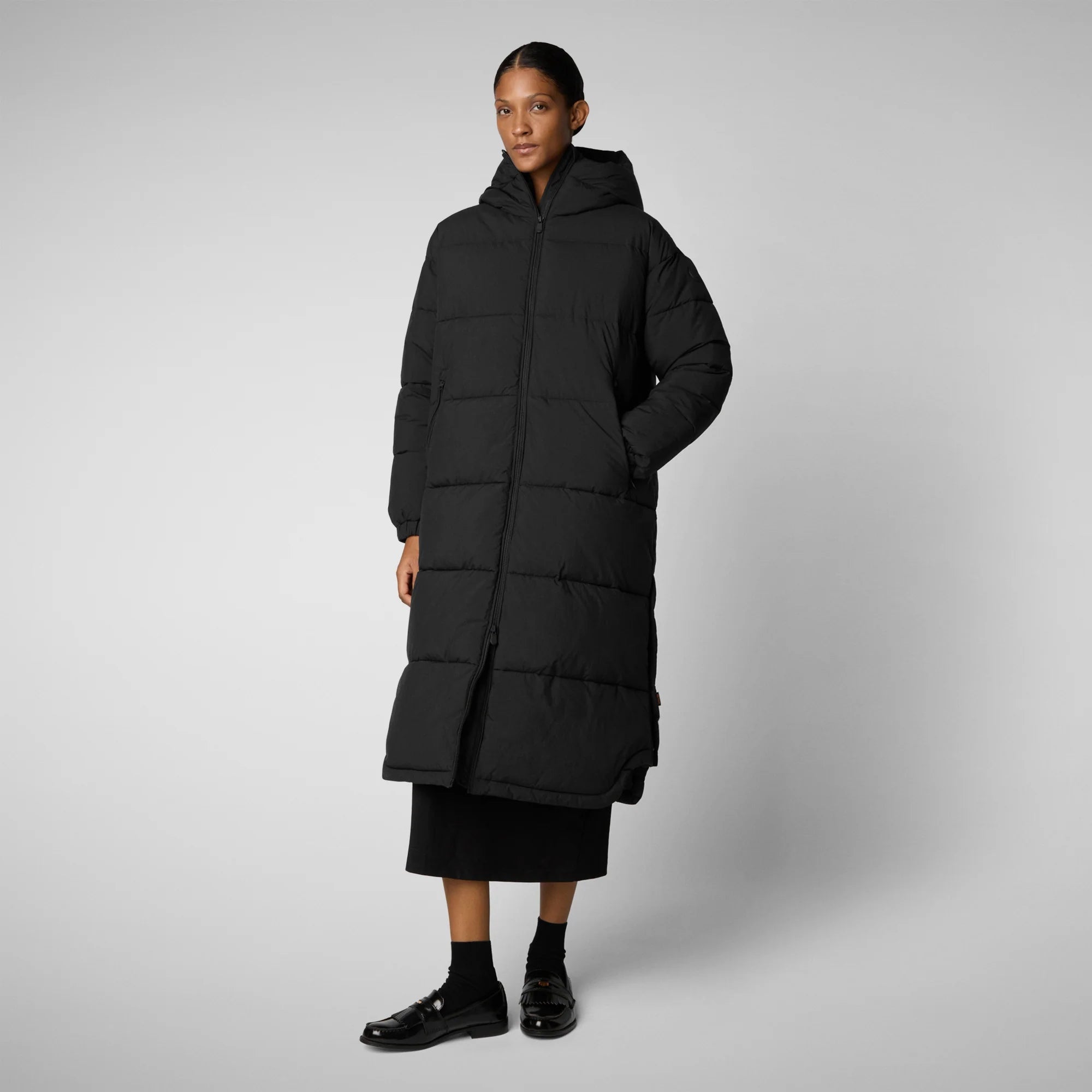 W's Halesia Hooded Coat - 100% Recycled Nylon Boat Neck Jacket Square Neck Jacket One-Shoulder Jacket