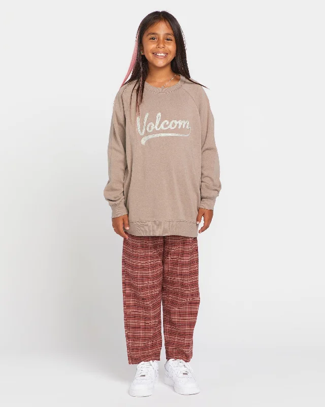 Big Girls Truly Stokin Pullover Hoodie - Moondust Button Front Sweater