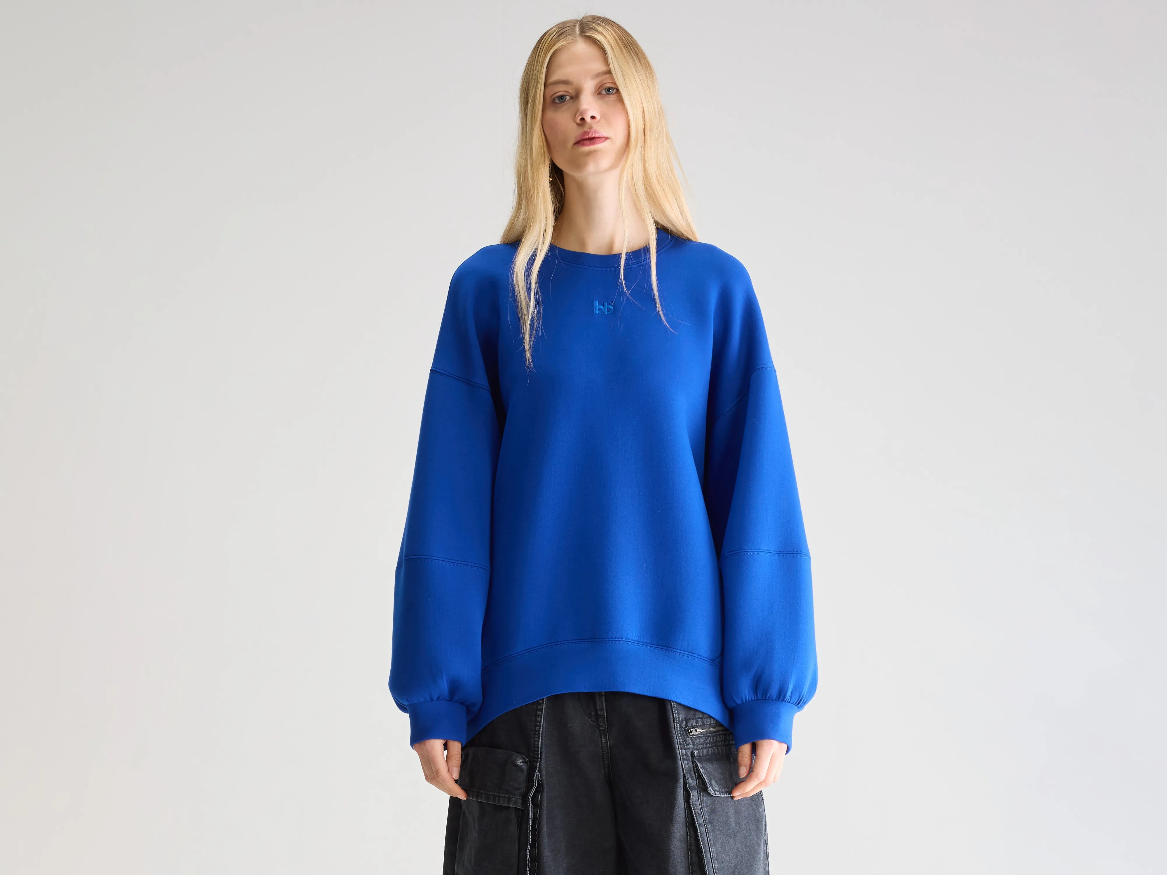 Trig crewneck sweatshirt (251 / W / BLUEWORKER) Hoodie with Raglan Sleeves Sporty Comfortable